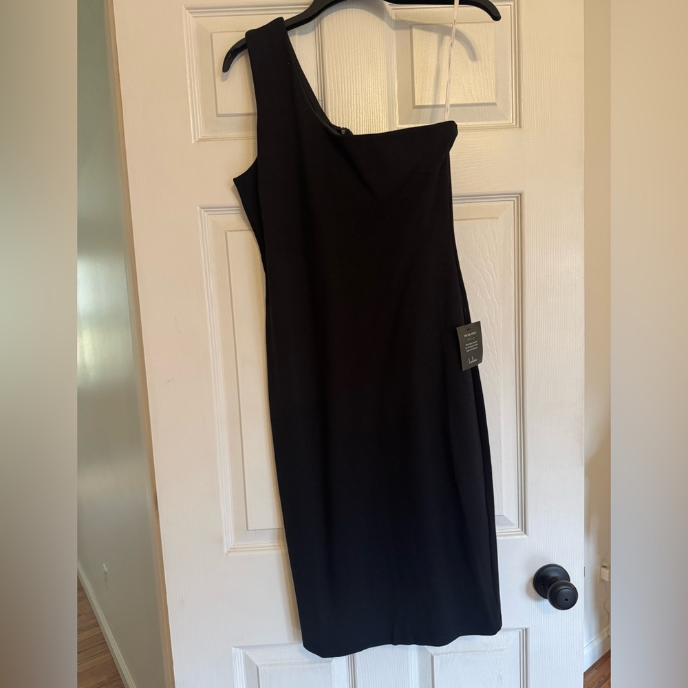 Lulu's Chic Black One-Shoulder Dress